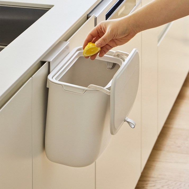 한샘 플랫 음식물 쓰레기통  휴지통 걸이 주방