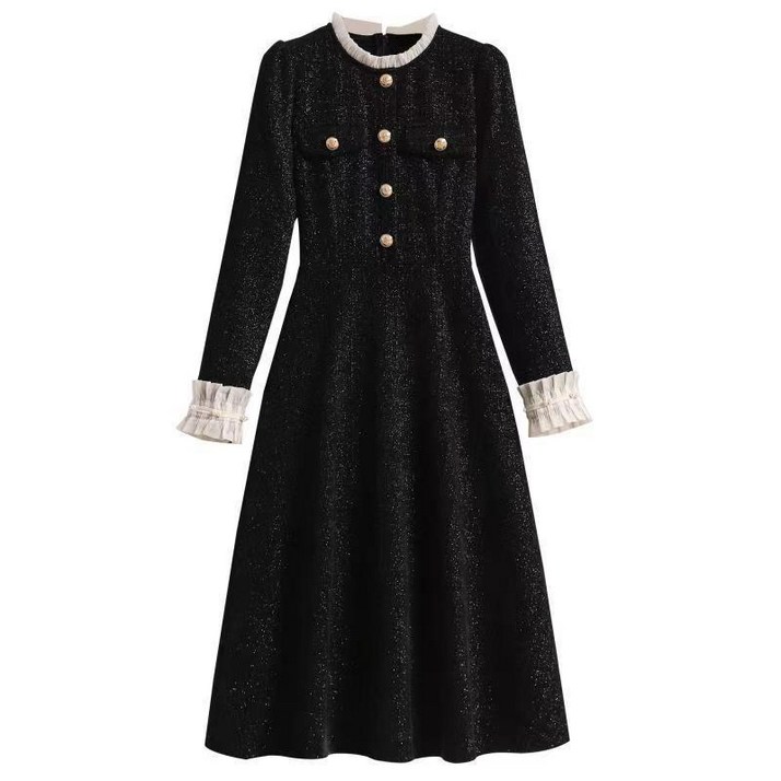 셀럽당 여성 추동 빅사이즈 트위드 슬림핏 숏/롱 원피스 FR0482-KR