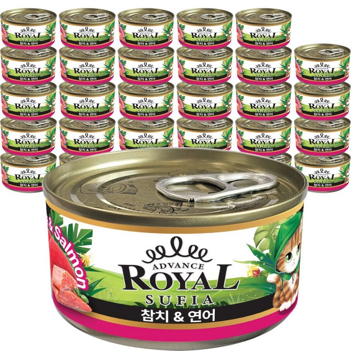 어드밴스 로얄 수피아 7종 85g x 120개입 고양이 캔 길냥이 통조림 간식, 120개, 85g, 수피아 참치&연어