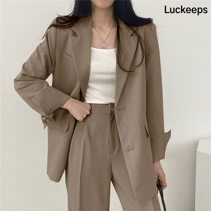 에쥬아 여성 캐주얼 정장 세트 세련 오피스록