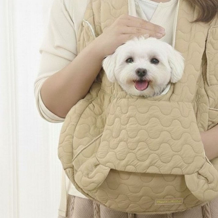 해피조슈아 강아지 이동가방 슬링백 앞가방 포대기, 1개, 앤틱 브라운