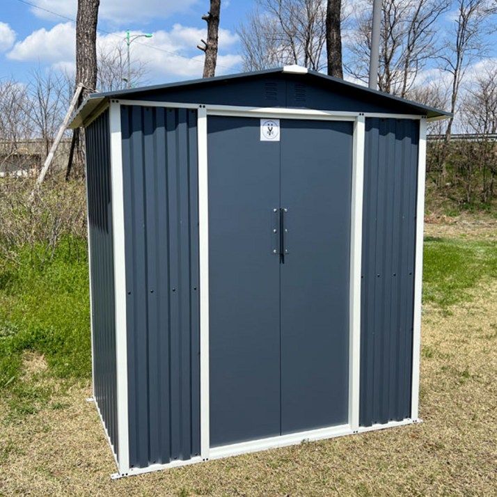 레드와이 조립식창고 6x4 슬로웁타입 플랫타입 조립이 쉬운 스틸창고 프리미엄 야외 미니 소형 이동식 간이 전원주택, 6x4 슬로웁형콜드그레이