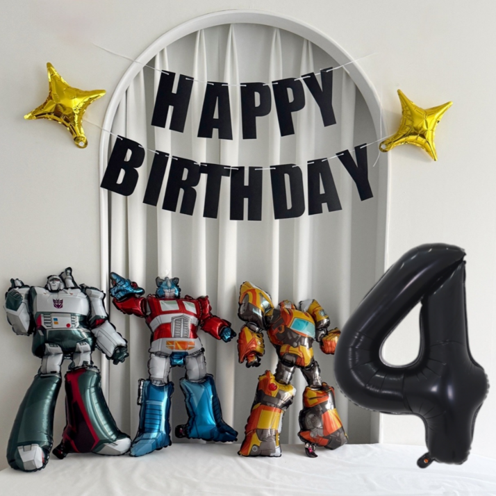 로보트풍선 생일파티 풍선세트, 1개 로보트풍선 생일파티 풍선세트, 1개