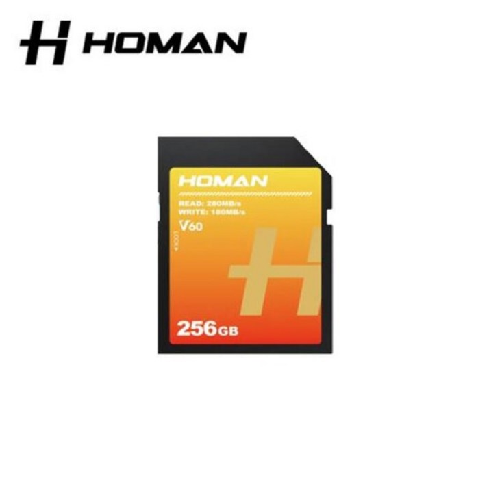 호만 UHS-II V60 256GB 소니 캐논 카메라 SD카드, 256GB, 1개