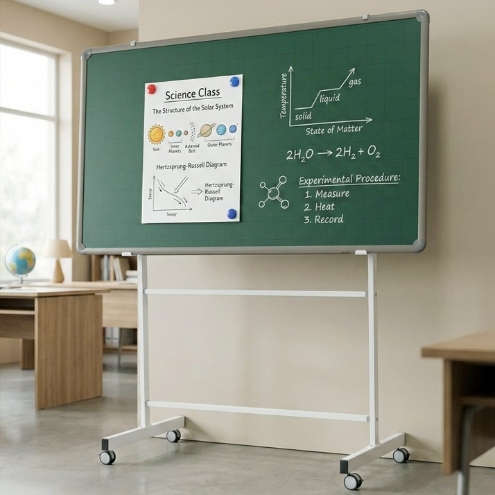 주 토탈하얀칠판 청자석 분필보드스탠드세트 알루미늄, 알루미늄