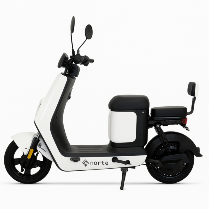 노르테 전동 스쿠터 전기 바이크 성인용 출퇴근 자토바이 미니벨로 오토바이, 화이트