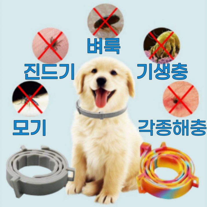 강아지 고양이 모기 진드기 해충퇴치 목걸이, 1개