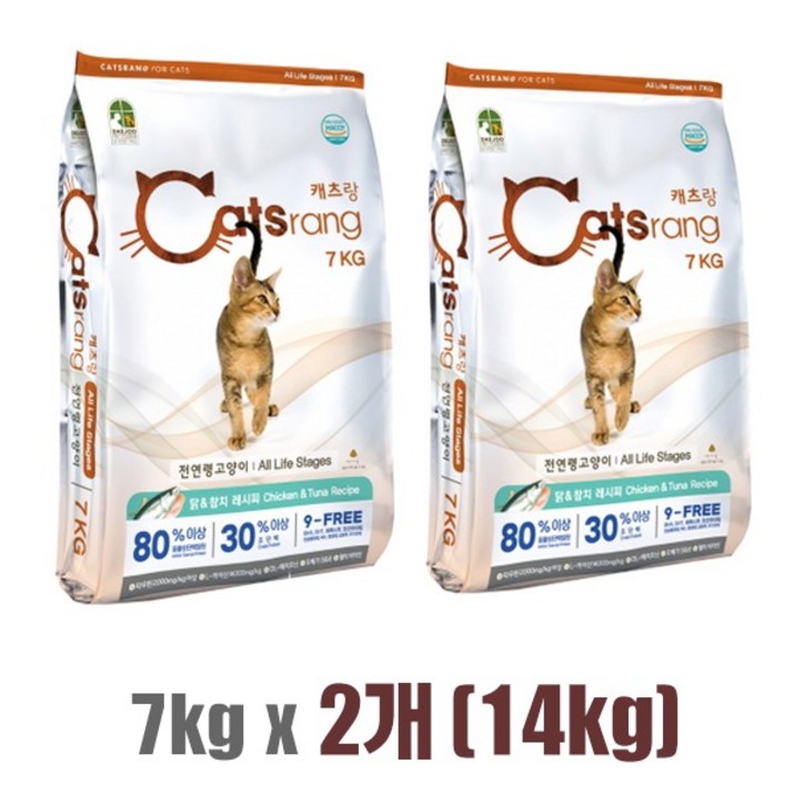 캐츠랑 전연령용 7kg x 2개(14kg) 반려묘 고양이사료 국민사료 헤어볼관리 피모건강