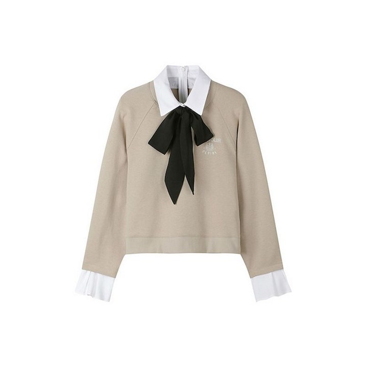 주크 타이 세트 셔츠 레이어드 크롭 맨투맨 BE V231PSM904