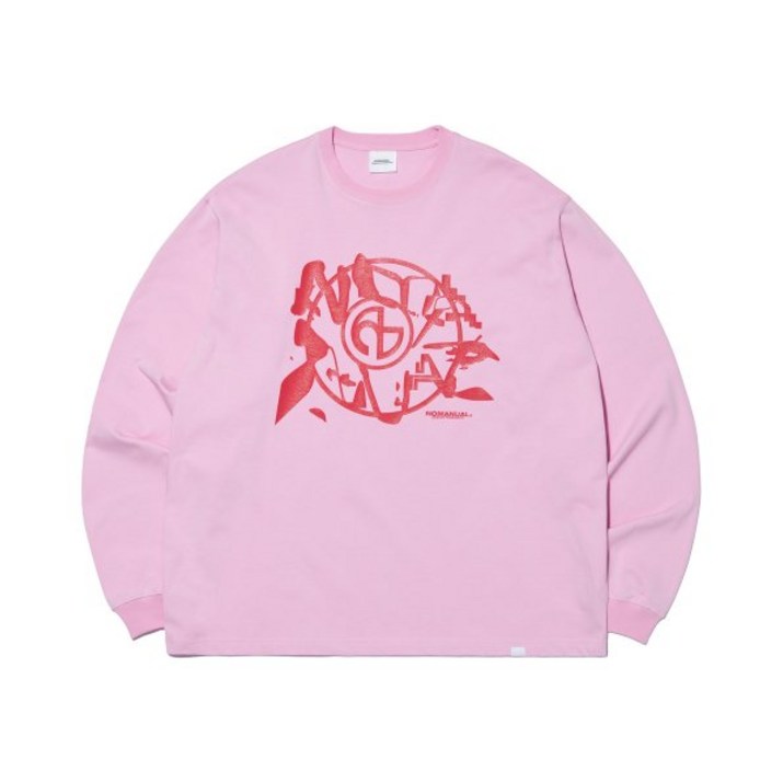 노매뉴얼 ATYPICAL GPH LONG SLEEVE 티셔츠 - 라이트 핑크