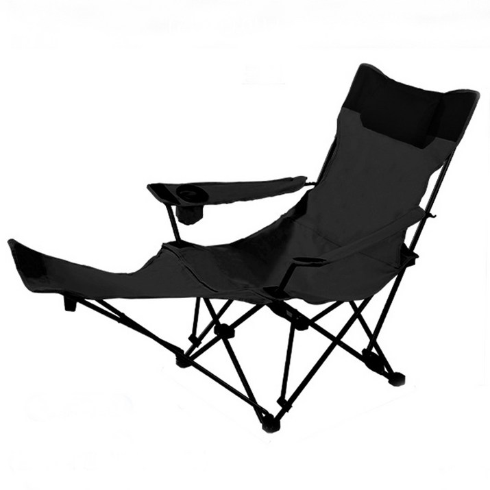 리클라이너 롱릴렉스 캠핑의자 캠핑체어 각도 조절 낚시 의자 체어, 블랙, 1개