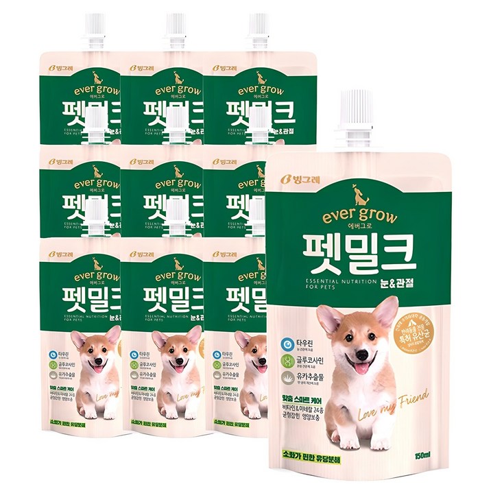 에버그로 펫밀크, 눈관절 맛, 150ml, 150g, 10개