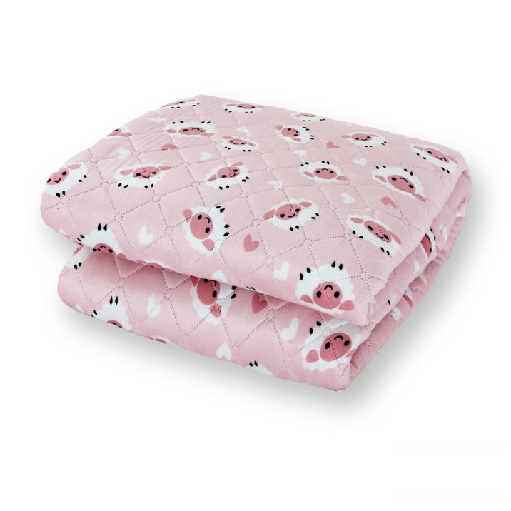 우정플러스 EMF 극세사 전기요 UST-01, 하트양핑크, 싱글(100 x 180 cm)