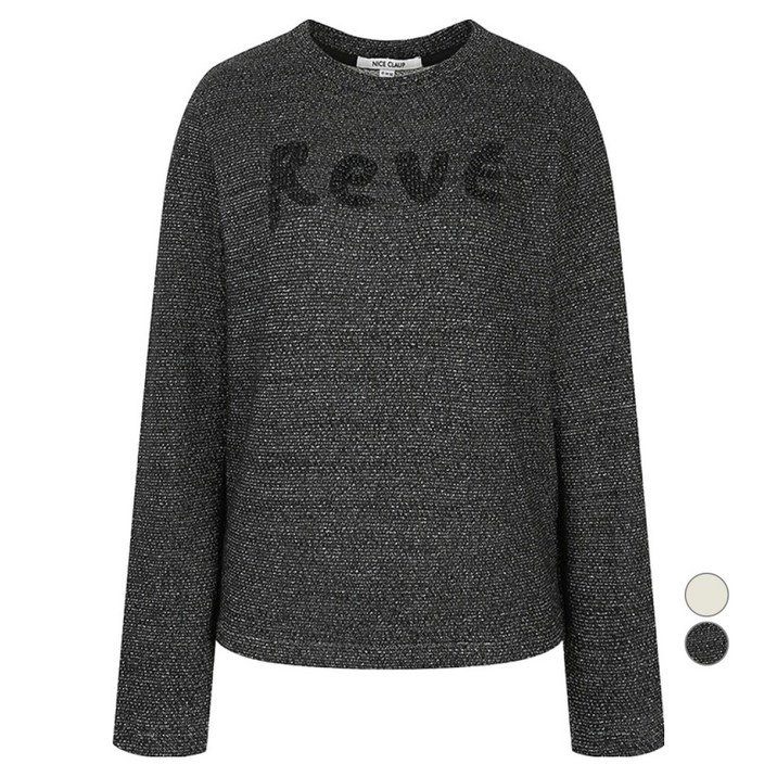 나이스클랍 여성용 오버핏 긴팔 티셔츠 N234PWTA15