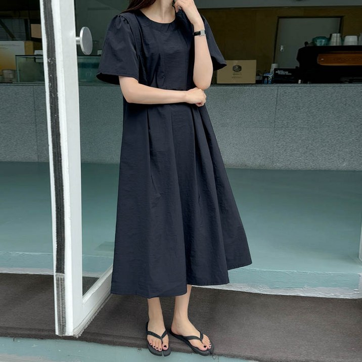 보리맘 주름 바스락 롱 임부복 원피스 a947