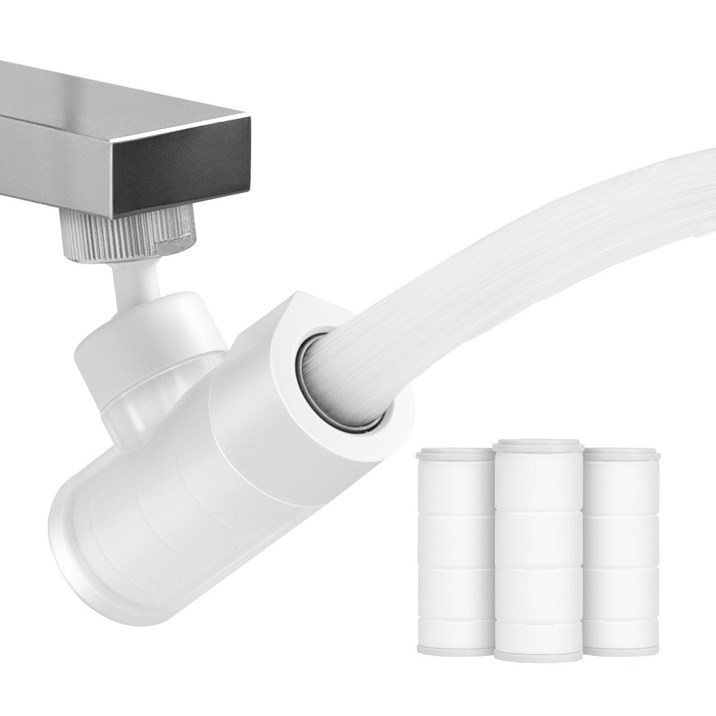 해피달링 시그니처 워터탭 세면대 필터 수전 + 필터 3P 세트, 소프트 화이트, 1세트