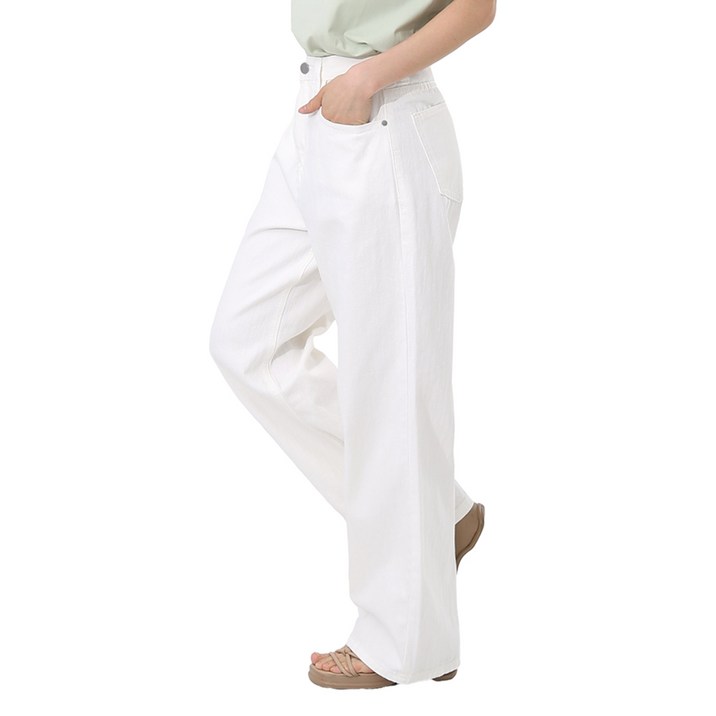 아루아 여성용 투핏 와이드 코튼 팬츠