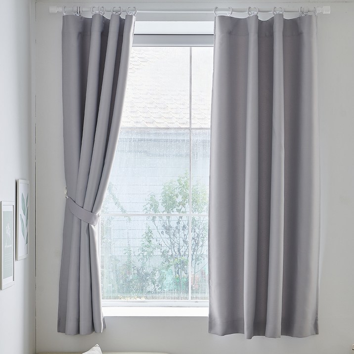 데시뉴 뉴노멀 암막커튼 핀형 작은창 2p + 커튼끈 2p + 고정핀 20p 세트