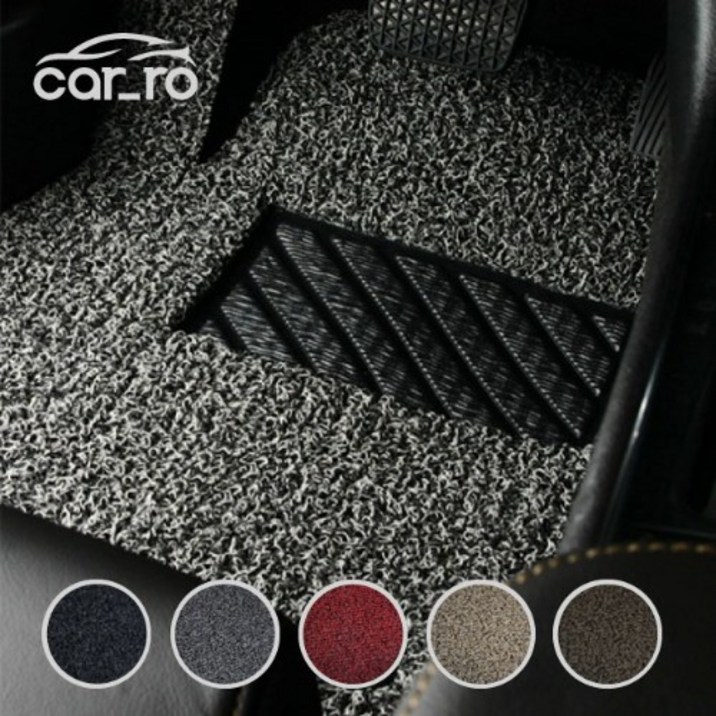 카로 카매트 르노 SM5 확장형 코일매트 (운전석+조수석+뒷좌석+트렁크) 4종 세트, 레드
