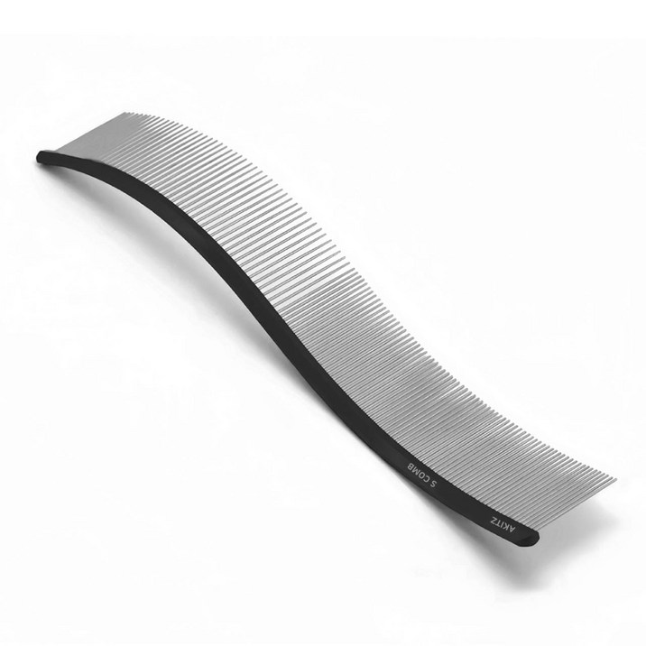 아키즈 그루머콤 곡선형 에스콤 강아지 고양이 빗 S콤, 1개