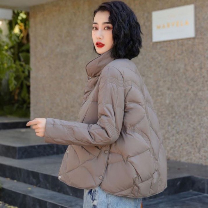 흰오리털 여성 경량 패딩 환절기 보노코트