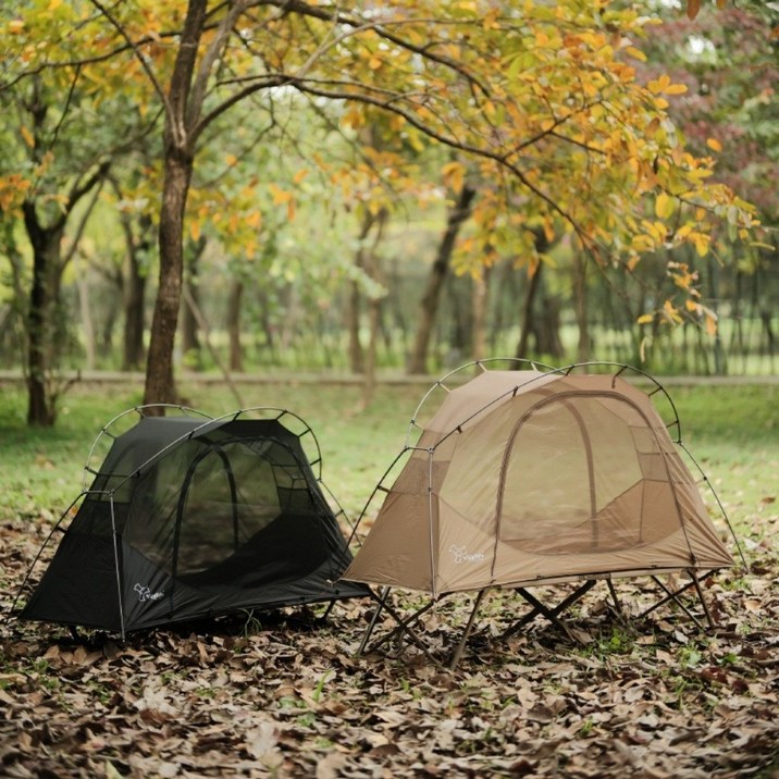 Vidalido 야외 캠핑 침대 방수 텐트, 플로팅 아일랜드 텐트 블랙