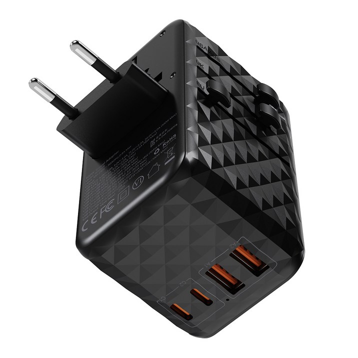 초텍 PD 100W 2C+2A 여행용 멀티 어댑터 변환 돼지코, 1개