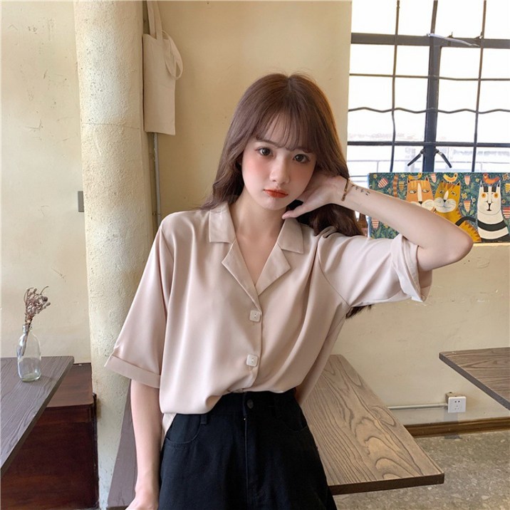 [인성] 여름 신상 시폰 반팔 엘레강스 셔츠