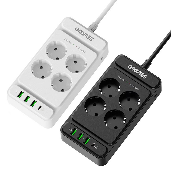 ORDFLES 고용량 4000W 과부하차단 USB 멀티탭