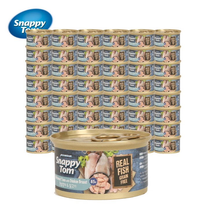 스내피톰 프리미엄 고양이 습식 주식 캔, 참치, 85g, 48개