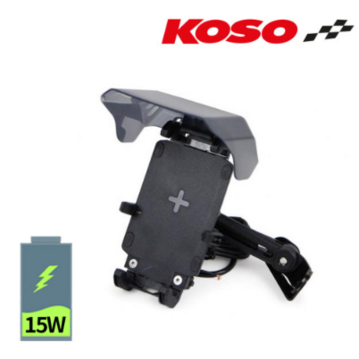 [KOSO] 코소 무선 스마트폰 거치대/충전기(15W 고속충전용) 브라켓 포함 배달 대행