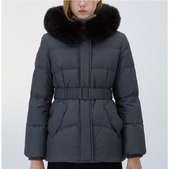 리스트 폭스퍼 후드 벨티드 덕다운패딩 TSDJPO82110