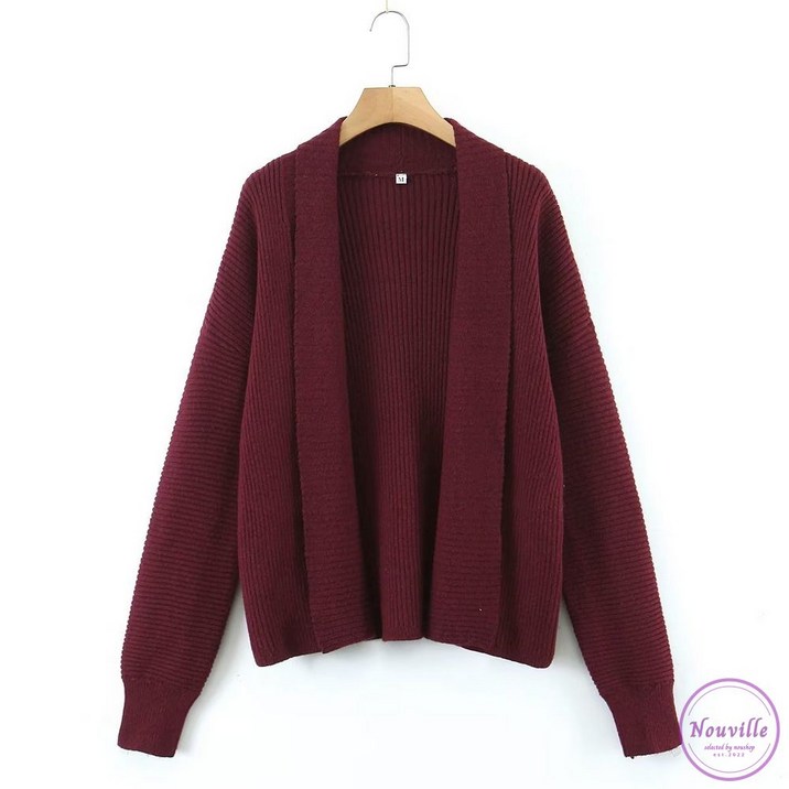 니트 가디건 오버핏 숄카라 오픈 하찌 카디건 등원 마트 데일리 룩 빅사이즈