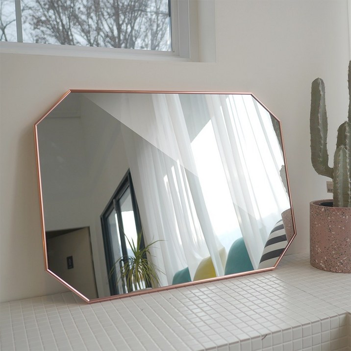 브래그디자인 부티퍼 팔각 거울 600 x 800 mm, 로즈골드 4896837042