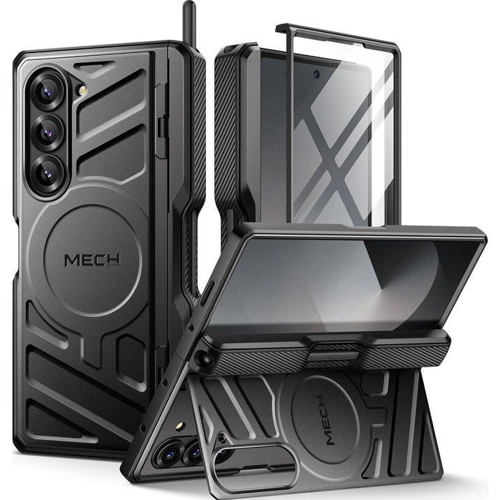 통에이트 힌지 보호 S펜 수납 슬림 풀커버 거치대 휴대폰 케이스액정보호필름 세트