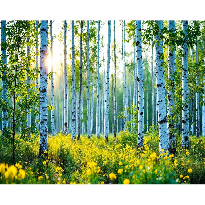 이젤아트 금전운 돈이 들어오는 집들이선물 인테리어 노란꽃 자작나무 그림 액자, 1개, 캔버스액자