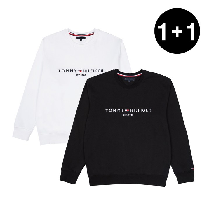 1+1 타미힐피거 공용 자수 맨투맨