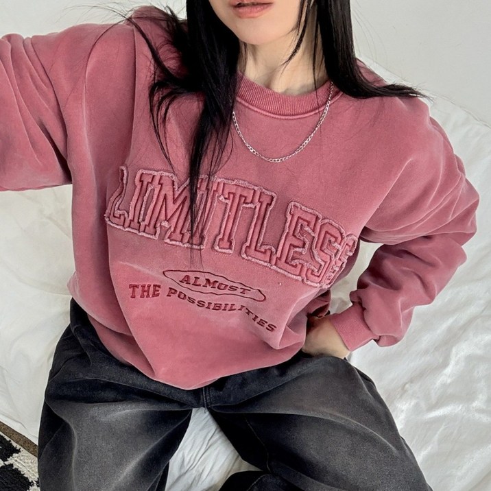 루즈핏 피그먼트 워싱 기모 맨투맨 오버핏 빈티지 남녀공용 맨투맨