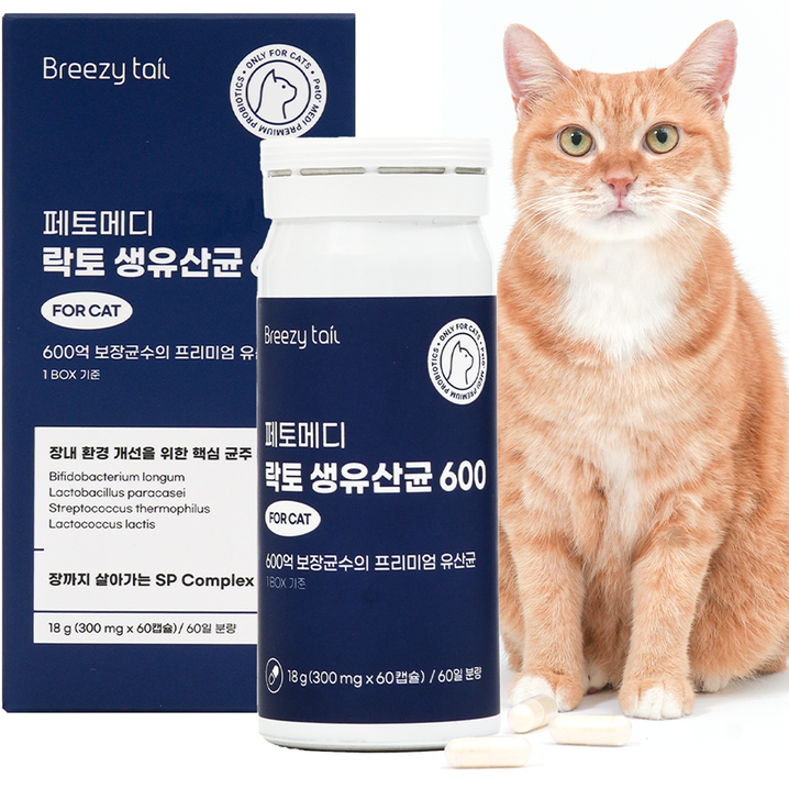 브리지테일 반려동물 페토메디 락토 생유산균 600 캡슐형, 1박스, 장건강에 도움, 유산균 브리지테일 반려동물 페토메디 락토 생유산균 600 캡슐형, 1박스, 장건강에 도움, 유산균