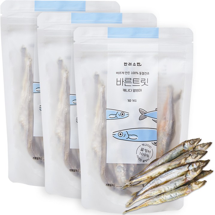 반려소반 바른트릿 강아지 간식 열빙어 10개입