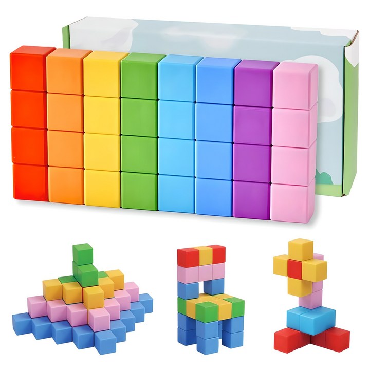 베어블리 2세대 자석 블럭 블록 큐브 교구 32pcs, 1세트