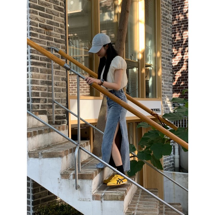 트임 데님 롱 sk 트임 데님 롱 sk