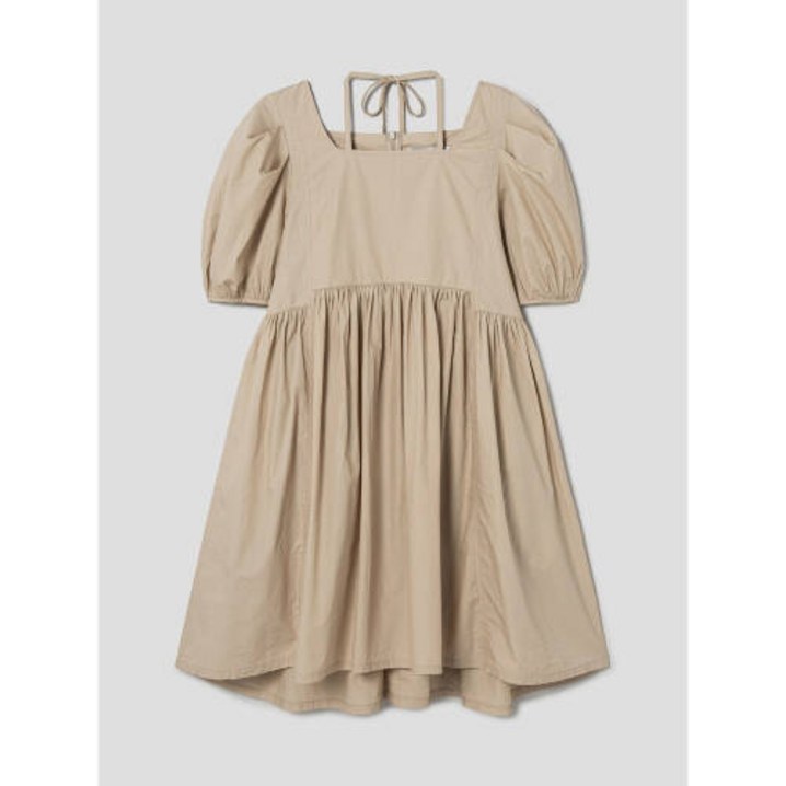 에잇세컨즈 8SECONDS 코튼 퍼프소매 미니 원피스 베이지 MBS041 XNK421