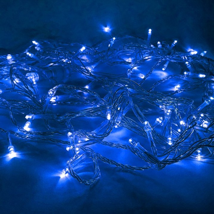 선세이브 LED 은하수전구 100구 투명선+정류기 세트 크리스마스 트리 전구 캠핑 조명 무드등, 파란색 20230608