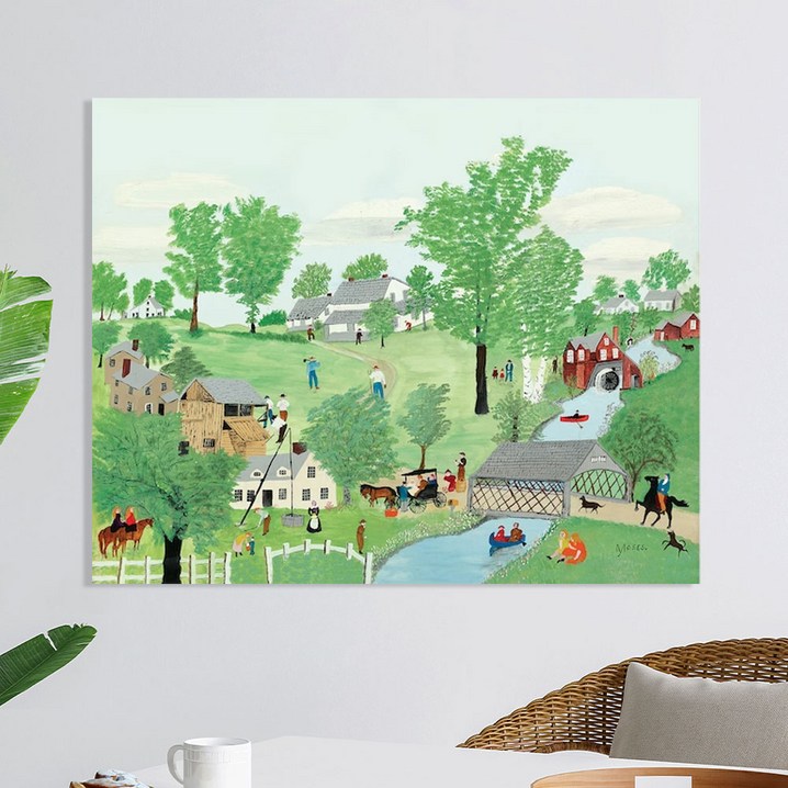 세잔느화실 그랜드마 모지스 봄날 Spring time 1953 고급 명화 액자 인테리어그림 세잔느화실 그랜드마 모지스 봄날 Spring time 1953 고급 명화 액자 인테리어그림