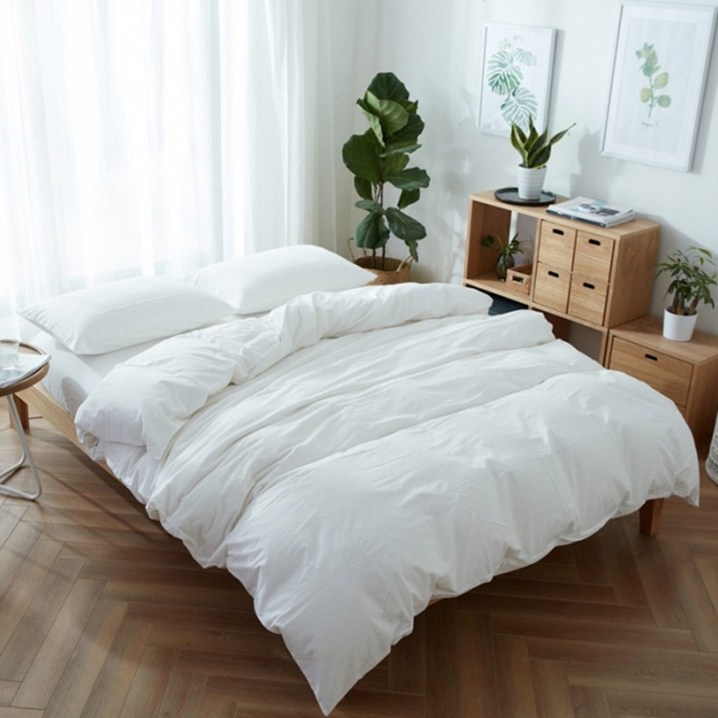 소프트 화이트 이불 커버 호텔 이불 커버