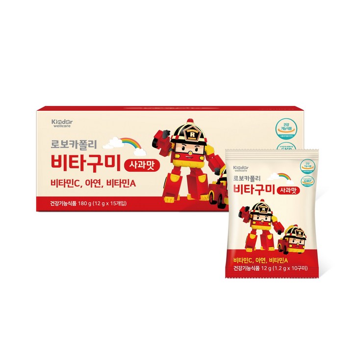 로보카폴리 비타구미 15봉 사과맛 어린이영양제 아기아연 비타민젤리, 사과맛 15봉, 15개, 12g 로보카폴리 비타구미 15봉 사과맛 어린이영양제 아기아연 비타민젤리, 사과맛 15봉, 15개, 12g