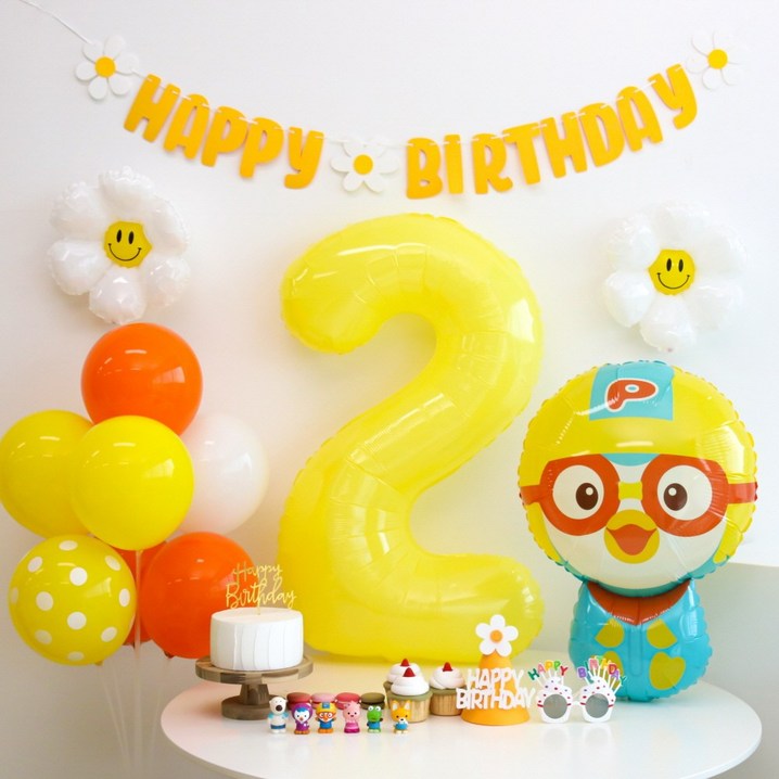 이벤트홀릭 뽀로로 풍선 생일파티용품 세트자유레터링 두돌생일상