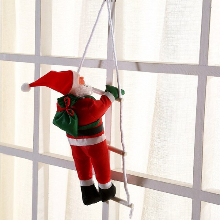 벽타는 줄타는 사다리 산타 빨강 녹색 크리스마스 장식품 등반 사다리 123PC 산타 클로스 홈 창 트리 펜
