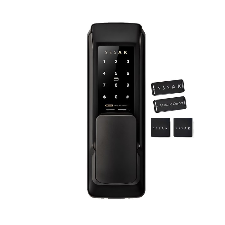 SSSAK 무타공 푸시풀 도어락 + 카드키 4p AK-S101P
